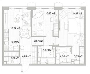 2-BD Apartment Sale, 64.6 sq. m. at Mys, derevnya Likino, Odintsovskiy Urban District, Moscow Region, Russia #3 2-BD Apartment Sale, 64.6 sq. m. at Mys, derevnya Likino, Odintsovskiy Urban District, Moscow Region, Russia #3