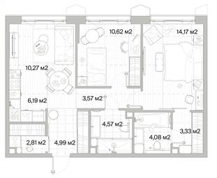 2-BD Apartment Sale, 64.6 sq. m. at Mys, derevnya Likino, Odintsovskiy Urban District, Moscow Region, Russia #3