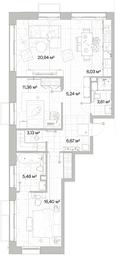2-BD Apartment Sale, 78.86平方米 at Mys, derevnya Likino, Odintsovskiy Urban District, Moscow Region, Russia #4