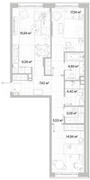 2-BD Apartment Sale, 80.5平方米 at Mys, derevnya Likino, Odintsovskiy Urban District, Moscow Region, Russia #3 2-BD Apartment Sale, 80.5平方米 at Mys, derevnya Likino, Odintsovskiy Urban District, Moscow Region, Russia #3