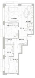 2-BD Apartment Sale, 78.86 sq. m. at Mys, derevnya Likino, Odintsovskiy Urban District, Moscow Region, Russia #2