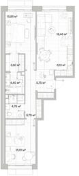 2-BD Apartment Sale, 80.85平方米 at Mys, derevnya Likino, Odintsovskiy Urban District, Moscow Region, Russia #4