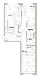 2-BD Apartment Sale, 80.5平方米 at Mys, derevnya Likino, Odintsovskiy Urban District, Moscow Region, Russia #3 2-BD Apartment Sale, 80.5平方米 at Mys, derevnya Likino, Odintsovskiy Urban District, Moscow Region, Russia #3