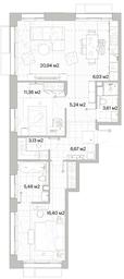 2-BD Apartment Sale, 78.86平方米 at Mys, derevnya Likino, Odintsovskiy Urban District, Moscow Region, Russia #2 2-BD Apartment Sale, 78.86平方米 at Mys, derevnya Likino, Odintsovskiy Urban District, Moscow Region, Russia #2