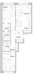 2-BD Apartment Sale, 80.85平方米 at Mys, derevnya Likino, Odintsovskiy Urban District, Moscow Region, Russia #2