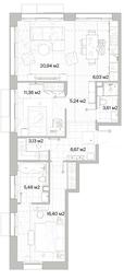 2-BD Apartment Sale, 78.86平方米 at Mys, derevnya Likino, Odintsovskiy Urban District, Moscow Region, Russia #3 2-BD Apartment Sale, 78.86平方米 at Mys, derevnya Likino, Odintsovskiy Urban District, Moscow Region, Russia #3