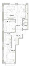 2-BD Apartment Sale, 78.86 sq. m. at Mys, derevnya Likino, Odintsovskiy Urban District, Moscow Region, Russia #4