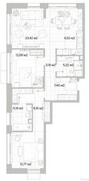 2-BD Apartment Sale, 83.96平方米 at Mys, derevnya Likino, Odintsovskiy Urban District, Moscow Region, Russia #4