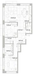 2-BD Apartment Sale, 78.86 sq. m. at Mys, derevnya Likino, Odintsovskiy Urban District, Moscow Region, Russia #2 2-BD Apartment Sale, 78.86 sq. m. at Mys, derevnya Likino, Odintsovskiy Urban District, Moscow Region, Russia #2