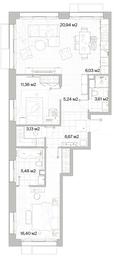 2-BD Apartment Sale, 78.86 sq. m. at Mys, derevnya Likino, Odintsovskiy Urban District, Moscow Region, Russia #2 2-BD Apartment Sale, 78.86 sq. m. at Mys, derevnya Likino, Odintsovskiy Urban District, Moscow Region, Russia #2