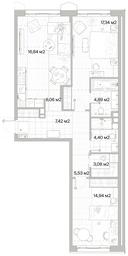 2-BD Apartment Sale, 80.5平方米 at Mys, derevnya Likino, Odintsovskiy Urban District, Moscow Region, Russia #4