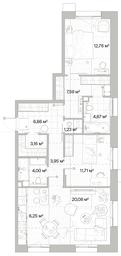 2-BD Apartment Sale, 82.26 sq. m. at Mys, derevnya Likino, Odintsovskiy Urban District, Moscow Region, Russia #4
