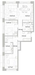 2-BD Apartment Sale, 83.9平方米 at Mys, derevnya Likino, Odintsovskiy Urban District, Moscow Region, Russia #3 2-BD Apartment Sale, 83.9平方米 at Mys, derevnya Likino, Odintsovskiy Urban District, Moscow Region, Russia #3