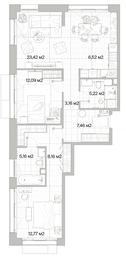 2-BD Apartment Sale, 83.96平方米 at Mys, derevnya Likino, Odintsovskiy Urban District, Moscow Region, Russia #2 2-BD Apartment Sale, 83.96平方米 at Mys, derevnya Likino, Odintsovskiy Urban District, Moscow Region, Russia #2