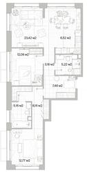 2-BD Apartment Sale, 83.96平方米 at Mys, derevnya Likino, Odintsovskiy Urban District, Moscow Region, Russia #3 2-BD Apartment Sale, 83.96平方米 at Mys, derevnya Likino, Odintsovskiy Urban District, Moscow Region, Russia #3