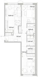 2-BD Apartment Sale, 80.5 sq. m. at Mys, derevnya Likino, Odintsovskiy Urban District, Moscow Region, Russia #2 2-BD Apartment Sale, 80.5 sq. m. at Mys, derevnya Likino, Odintsovskiy Urban District, Moscow Region, Russia #2
