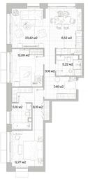 2-BD Apartment Sale, 83.96平方米 at Mys, derevnya Likino, Odintsovskiy Urban District, Moscow Region, Russia #3