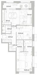 2-BD Apartment Sale, 82.92 sq. m. at Mys, derevnya Likino, Odintsovskiy Urban District, Moscow Region, Russia #4