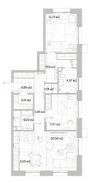 2-BD Apartment Sale, 82.26 sq. m. at Mys, derevnya Likino, Odintsovskiy Urban District, Moscow Region, Russia #2 2-BD Apartment Sale, 82.26 sq. m. at Mys, derevnya Likino, Odintsovskiy Urban District, Moscow Region, Russia #2