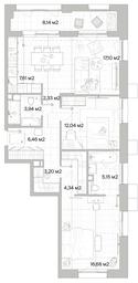 2-BD Apartment Sale, 82.92 sq. m. at Mys, derevnya Likino, Odintsovskiy Urban District, Moscow Region, Russia #2 2-BD Apartment Sale, 82.92 sq. m. at Mys, derevnya Likino, Odintsovskiy Urban District, Moscow Region, Russia #2