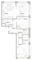 2-BD Apartment Sale, 86.47 sq. m. at Mys, derevnya Likino, Odintsovskiy Urban District, Moscow Region, Russia #3 2-BD Apartment Sale, 86.47 sq. m. at Mys, derevnya Likino, Odintsovskiy Urban District, Moscow Region, Russia #3