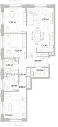 3-BD Apartment Sale, 86.13 sq. m. at Mys, derevnya Likino, Odintsovskiy Urban District, Moscow Region, Russia #2 3-BD Apartment Sale, 86.13 sq. m. at Mys, derevnya Likino, Odintsovskiy Urban District, Moscow Region, Russia #2