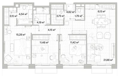 3-BD Apartment Sale, 92.55平方米 at Mys, derevnya Likino, Odintsovskiy Urban District, Moscow Region, Russia #3 3-BD Apartment Sale, 92.55平方米 at Mys, derevnya Likino, Odintsovskiy Urban District, Moscow Region, Russia #3