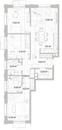 3-BD Apartment Sale, 86.13 sq. m. at Mys, derevnya Likino, Odintsovskiy Urban District, Moscow Region, Russia #3 3-BD Apartment Sale, 86.13 sq. m. at Mys, derevnya Likino, Odintsovskiy Urban District, Moscow Region, Russia #3