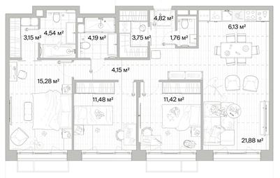 3-BD Apartment Sale, 92.55平方米 at Mys, derevnya Likino, Odintsovskiy Urban District, Moscow Region, Russia #2 3-BD Apartment Sale, 92.55平方米 at Mys, derevnya Likino, Odintsovskiy Urban District, Moscow Region, Russia #2