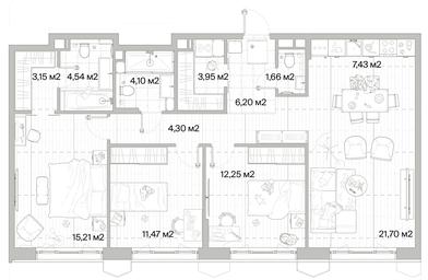 3-BD Apartment Sale, 95.96平方米 at Mys, derevnya Likino, Odintsovskiy Urban District, Moscow Region, Russia #2 3-BD Apartment Sale, 95.96平方米 at Mys, derevnya Likino, Odintsovskiy Urban District, Moscow Region, Russia #2