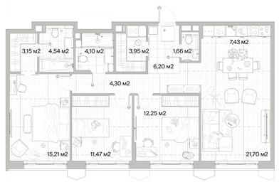 3-BD Apartment Sale, 95.96 sq. m. at Mys, derevnya Likino, Odintsovskiy Urban District, Moscow Region, Russia #2 3-BD Apartment Sale, 95.96 sq. m. at Mys, derevnya Likino, Odintsovskiy Urban District, Moscow Region, Russia #2