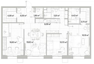 3-BD Apartment Sale, 96.53 sq. m. at Mys, derevnya Likino, Odintsovskiy Urban District, Moscow Region, Russia #2 3-BD Apartment Sale, 96.53 sq. m. at Mys, derevnya Likino, Odintsovskiy Urban District, Moscow Region, Russia #2