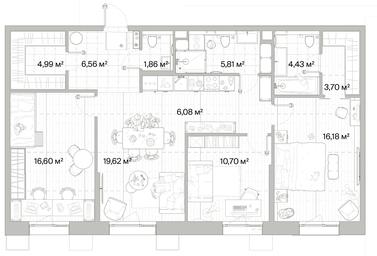 3-BD Apartment Sale, 96.53 sq. m. at Mys, derevnya Likino, Odintsovskiy Urban District, Moscow Region, Russia #2 3-BD Apartment Sale, 96.53 sq. m. at Mys, derevnya Likino, Odintsovskiy Urban District, Moscow Region, Russia #2