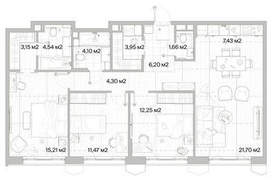 Продажа 3-комн. квартиры, 95,96 м² в ЖК «Мыс», деревня Ликино, Одинцовский городской округ, Московская область, Россия #3