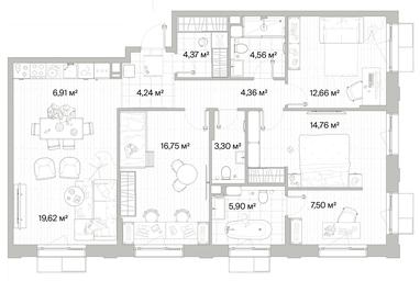 3-BD Apartment Sale, 104.93平方米 at Mys, derevnya Likino, Odintsovskiy Urban District, Moscow Region, Russia #3 3-BD Apartment Sale, 104.93平方米 at Mys, derevnya Likino, Odintsovskiy Urban District, Moscow Region, Russia #3