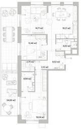 2-BD Apartment Sale, 97.66 sq. m. at Mys, derevnya Likino, Odintsovskiy Urban District, Moscow Region, Russia #2 2-BD Apartment Sale, 97.66 sq. m. at Mys, derevnya Likino, Odintsovskiy Urban District, Moscow Region, Russia #2