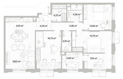 3-BD Apartment Sale, 104.93平方米 at Mys, derevnya Likino, Odintsovskiy Urban District, Moscow Region, Russia #3 3-BD Apartment Sale, 104.93平方米 at Mys, derevnya Likino, Odintsovskiy Urban District, Moscow Region, Russia #3