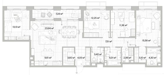 4-BD Apartment Sale, 124.38平方米 at Mys, derevnya Likino, Odintsovskiy Urban District, Moscow Region, Russia #2 4-BD Apartment Sale, 124.38平方米 at Mys, derevnya Likino, Odintsovskiy Urban District, Moscow Region, Russia #2