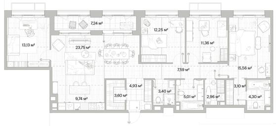 4-BD Apartment Sale, 124.3平方米 at Mys, derevnya Likino, Odintsovskiy Urban District, Moscow Region, Russia #2 4-BD Apartment Sale, 124.3平方米 at Mys, derevnya Likino, Odintsovskiy Urban District, Moscow Region, Russia #2