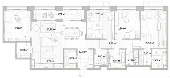 4-BD Apartment Sale, 128.34 sq. m. at Mys, derevnya Likino, Odintsovskiy Urban District, Moscow Region, Russia #2 4-BD Apartment Sale, 128.34 sq. m. at Mys, derevnya Likino, Odintsovskiy Urban District, Moscow Region, Russia #2