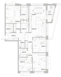 4-BD Apartment Sale, 130.82平方米 at Mys, derevnya Likino, Odintsovskiy Urban District, Moscow Region, Russia #3 4-BD Apartment Sale, 130.82平方米 at Mys, derevnya Likino, Odintsovskiy Urban District, Moscow Region, Russia #3