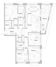 4-BD Apartment Sale, 135.71平方米 at Mys, derevnya Likino, Odintsovskiy Urban District, Moscow Region, Russia #3