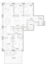 4-BD Apartment Sale, 156.55 sq. m. at Mys, derevnya Likino, Odintsovskiy Urban District, Moscow Region, Russia #3