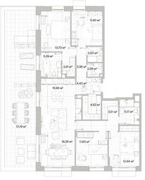 4-BD Apartment Sale, 136.34平方米 at Mys, derevnya Likino, Odintsovskiy Urban District, Moscow Region, Russia #3