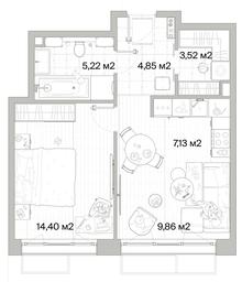 1-BD Apartment Sale, 44.98平方米 at Mys, derevnya Likino, Odintsovskiy Urban District, Moscow Region, Russia #4