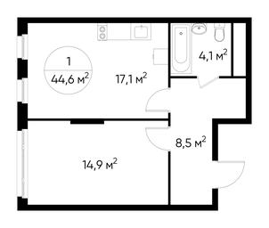 Apartment Sale, 44.6 sq. m. at Peredelkino Blizhnee, Korneya Chukovskogo Street, 1, Vnukovskoye Settlement, Moscow, Russia #3