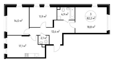 3-BD Apartment Sale, 82.2平方米 at Peredelkino Blizhnee, Korneya Chukovskogo Street, 1, Vnukovskoye Settlement, Moscow, Russia #3 3-BD Apartment Sale, 82.2平方米 at Peredelkino Blizhnee, Korneya Chukovskogo Street, 1, Vnukovskoye Settlement, Moscow, Russia #3