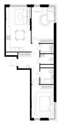 2-BD Apartment Sale, 70.2 sq. m. at Peredelkino Blizhnee, Korneya Chukovskogo Street, 1, Vnukovskoye Settlement, Moscow, Russia #2