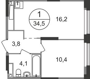 Apartment Sale, 34.5 sq. m. at Pervyi Moskovskiy, ulitsa Bianki, 1, Moskovskiy, Moscow, Russia #2 Apartment Sale, 34.5 sq. m. at Pervyi Moskovskiy, ulitsa Bianki, 1, Moskovskiy, Moscow, Russia #2