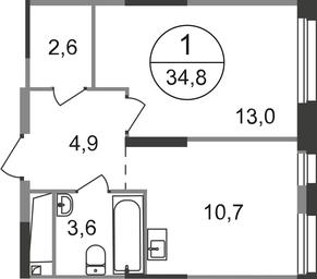 Apartment Sale, 34.8 sq. m. at Pervyi Moskovskiy, ulitsa Bianki, 1, Moskovskiy, Moscow, Russia #2 Apartment Sale, 34.8 sq. m. at Pervyi Moskovskiy, ulitsa Bianki, 1, Moskovskiy, Moscow, Russia #2